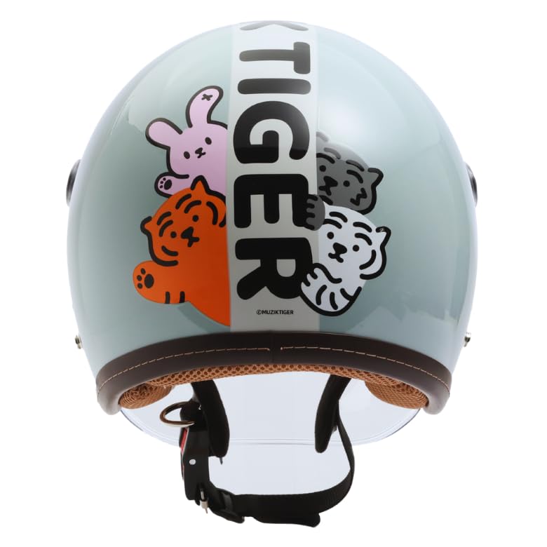 リード工業(LEAD) バイク用ジェットヘルメット NOVIA(ノービア) バイコ限定 MUZIK TIGERデザイン ムジークタイガー レディースフリー(55-57cm未満) (MT-BLUE)